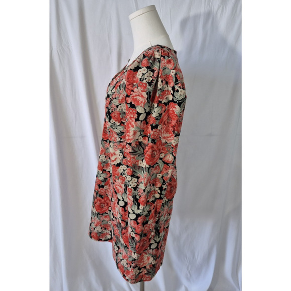 Free People Kapowski Orange Green Floral Printed Corduroy Mini Dress US 4 - Picture 4 of 8